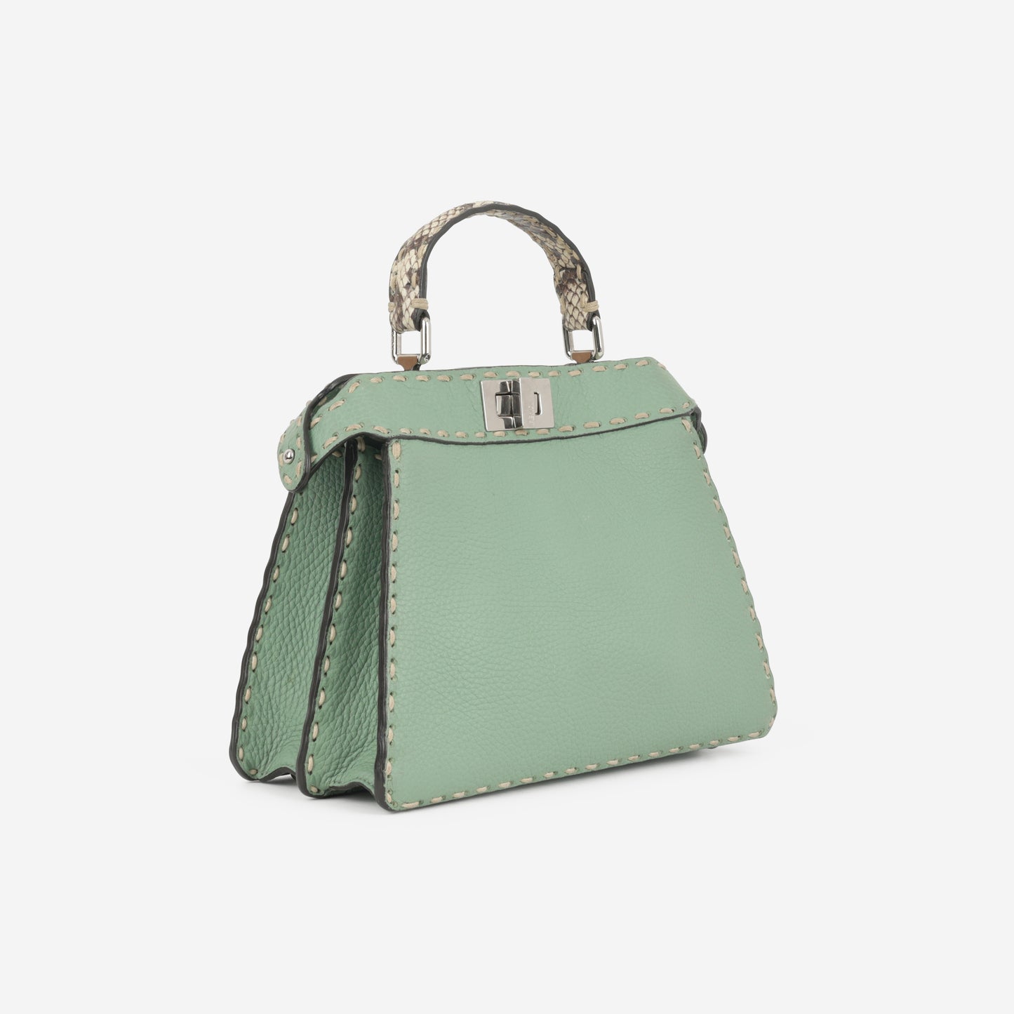 Fendi Small Peekaboo ISeeU - Green Taurillon | Silver Hardware
