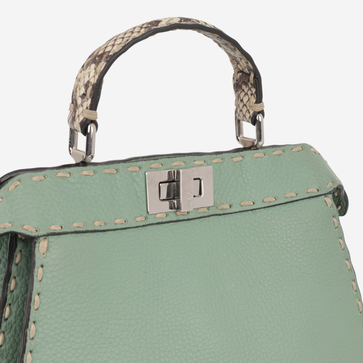 Fendi Small Peekaboo ISeeU - Green Taurillon | Silver Hardware