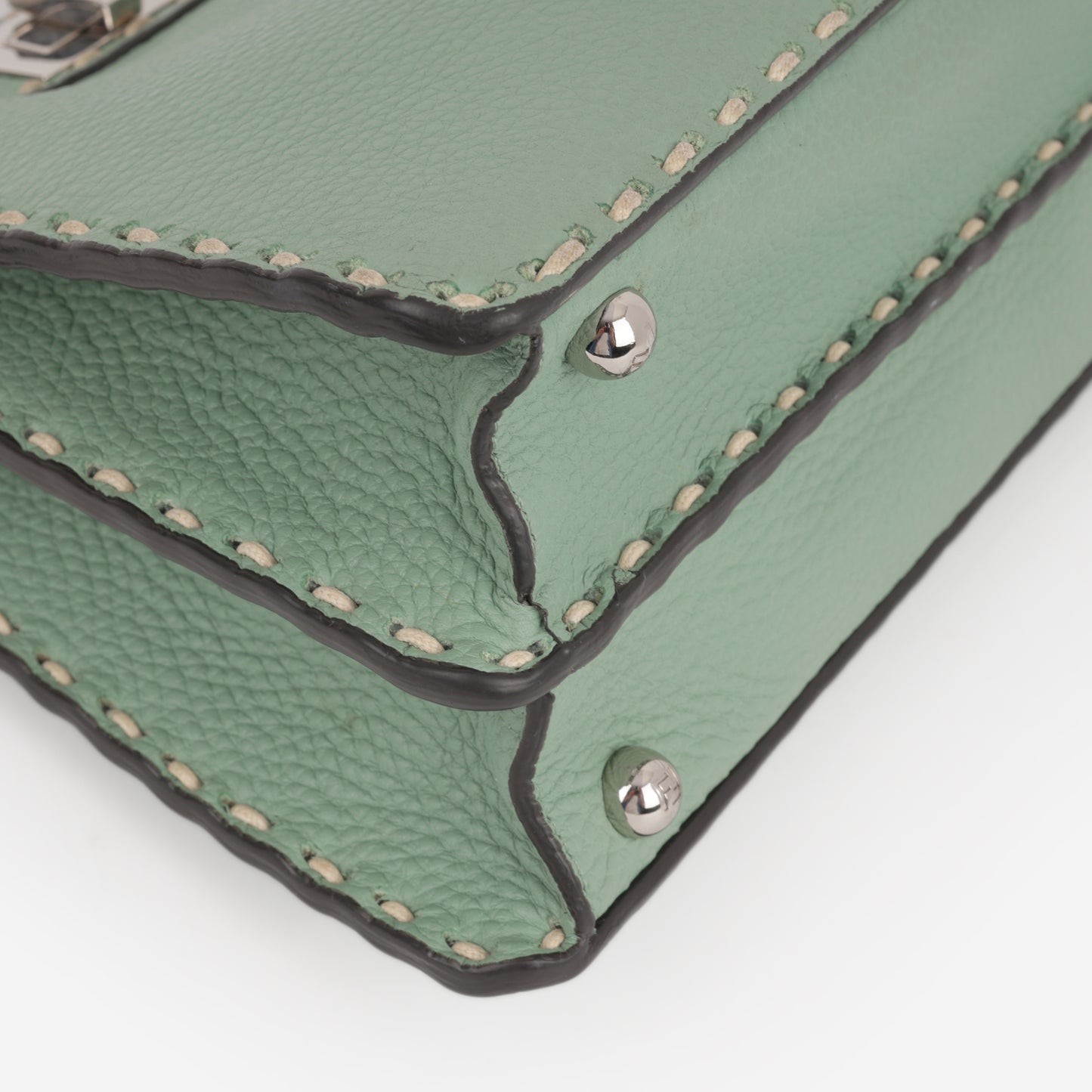 Fendi Small Peekaboo ISeeU - Green Taurillon | Silver Hardware