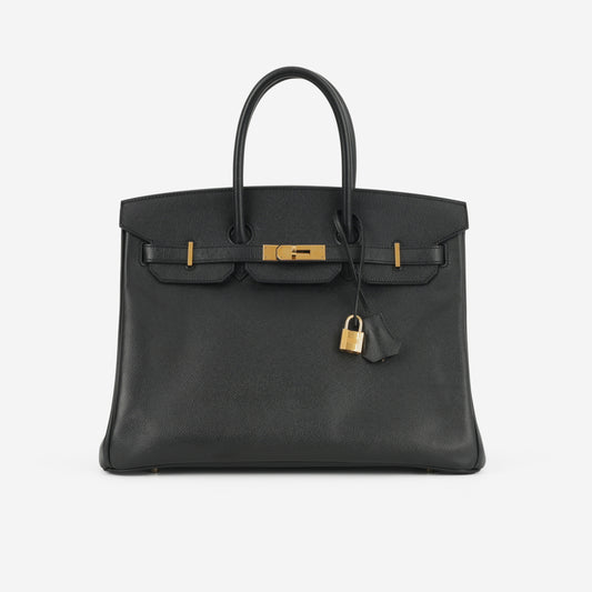 Hermès Birkin 35 - Black Epsom Retourne | Gold Hardware