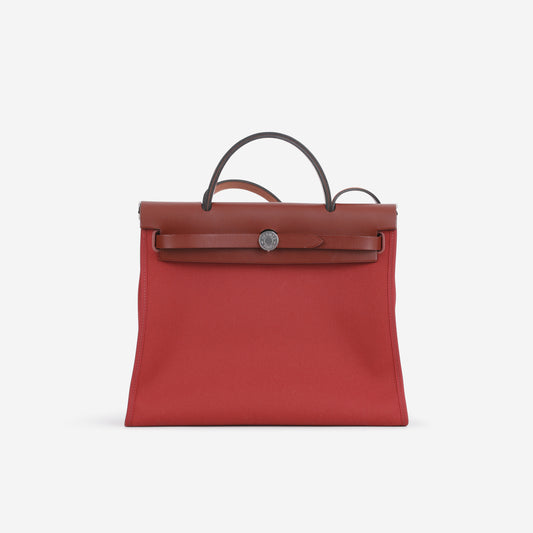 Hermès Herbag 31 - Rouge Grenat Canvas / Rouge H Hunter | Palladium Hardware