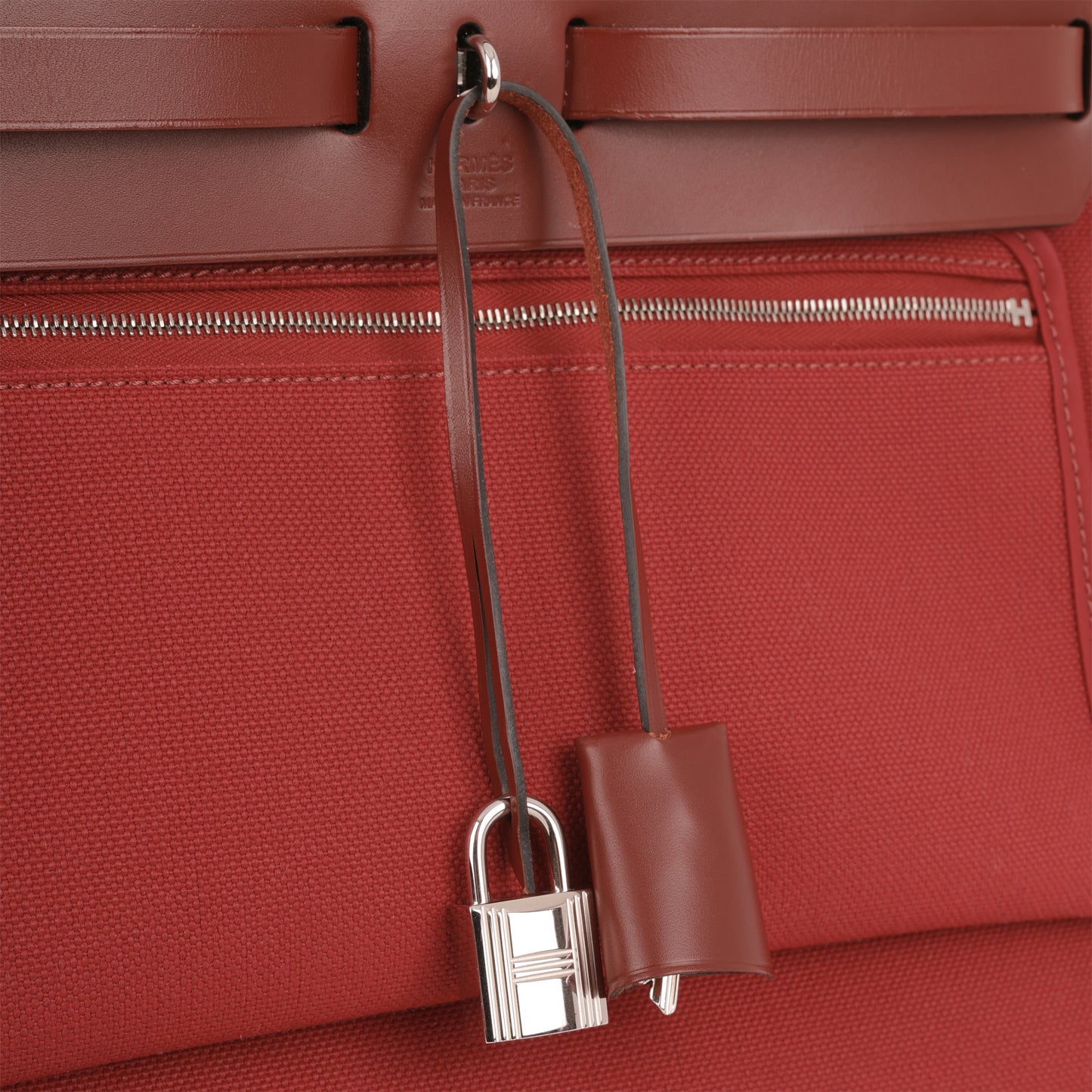 Hermès Herbag 31 - Rouge Grenat Canvas / Rouge H Hunter | Palladium Hardware