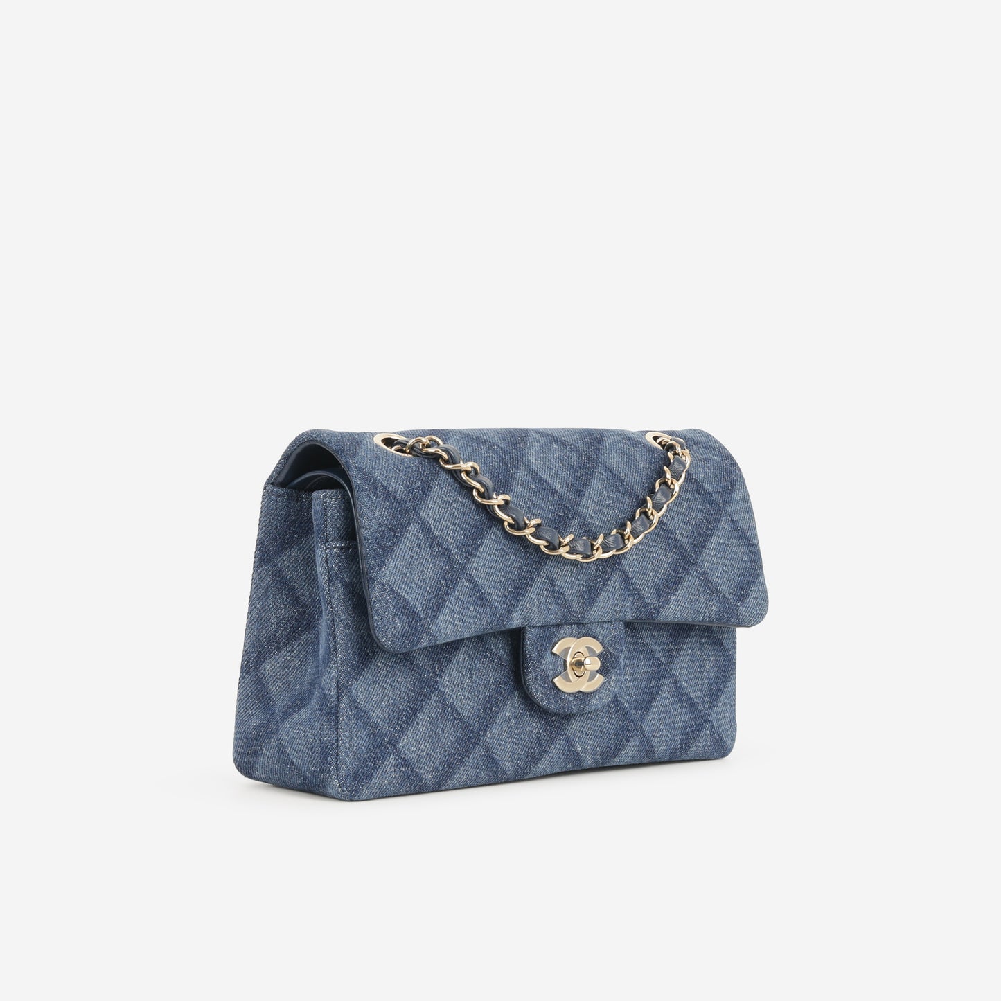 Chanel Small Classic Flap - Dark Denim Tromp L'oeil | Champagne Gold Hardware