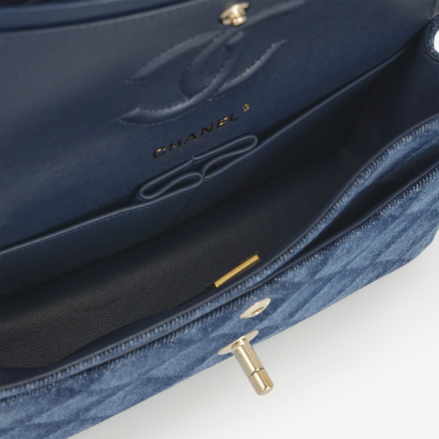 Chanel Small Classic Flap - Dark Denim Tromp L'oeil | Champagne Gold Hardware