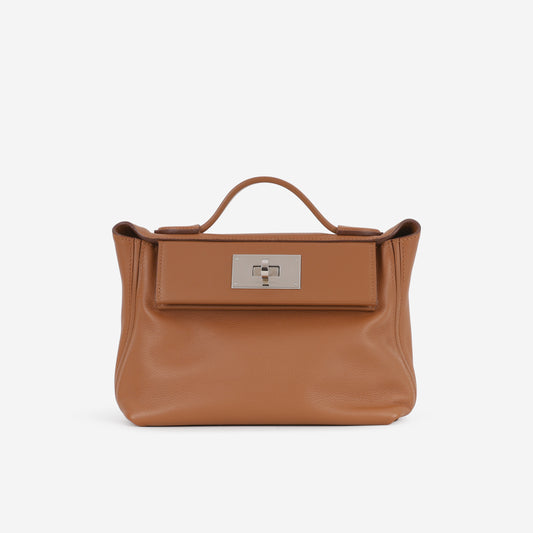 Hermès Mini 24/24 - Gold Evercolor / Swift | Palladium Hardware
