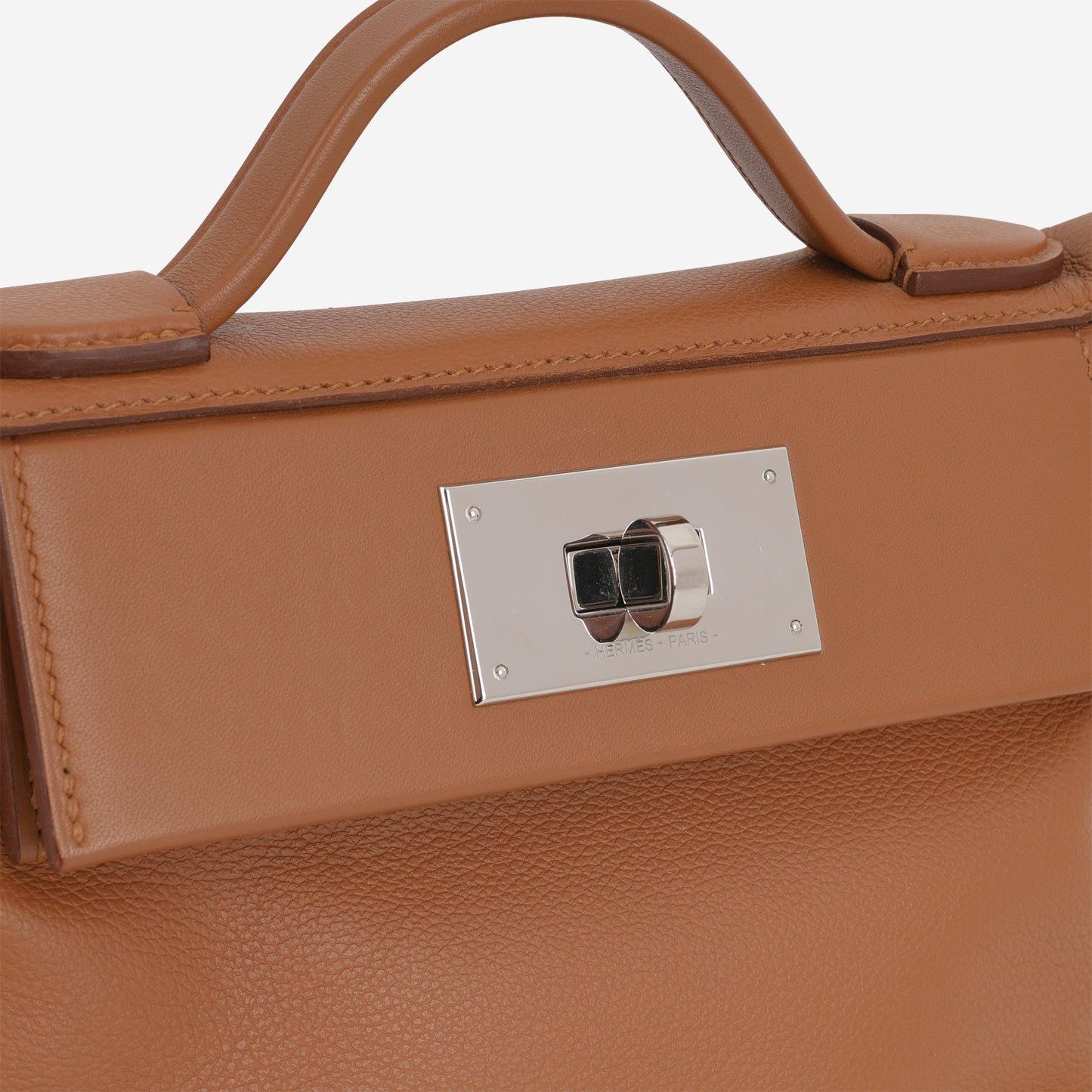 Hermès Mini 24/24 - Gold Evercolor / Swift | Palladium Hardware