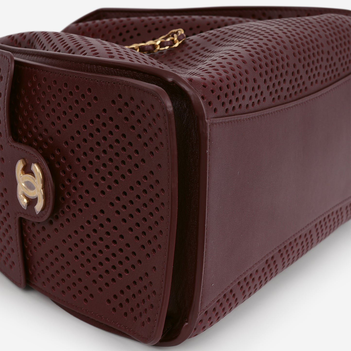 Chanel Small 25 Hobo - Perforated Burgundy Calfskin | Gold Hardware