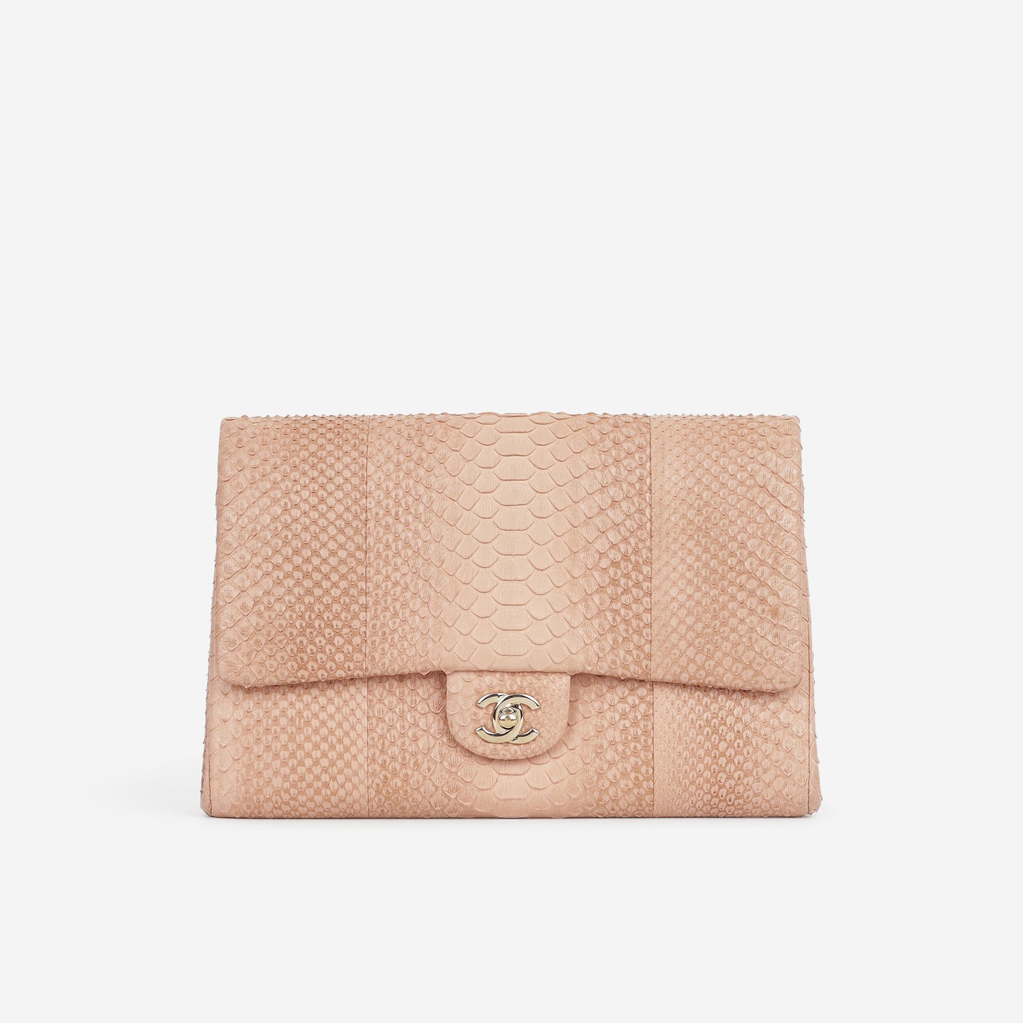 Chanel Classic Timeless Clutch On Chain - Blush Pink Python | Champagne Gold Hardware