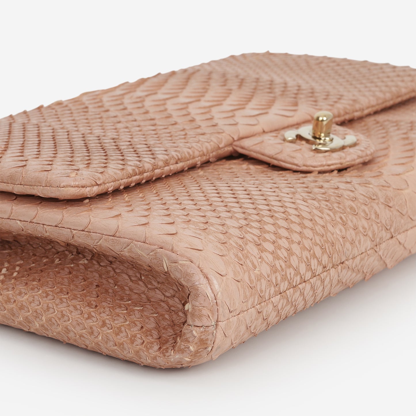Chanel Classic Timeless Clutch On Chain - Blush Pink Python | Champagne Gold Hardware