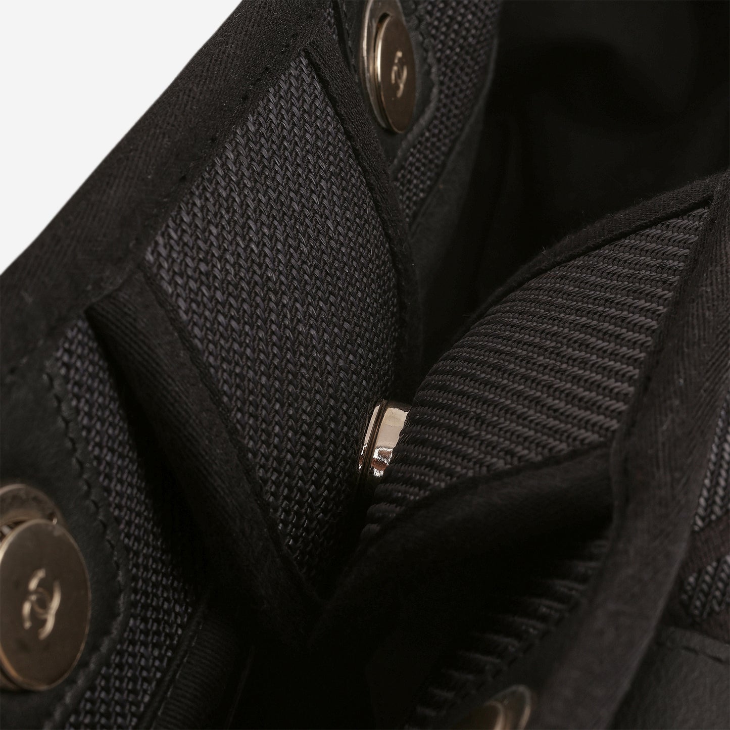 Chanel Large Deauville - Navy Raffia / Canvas | Champagne Gold Hardware
