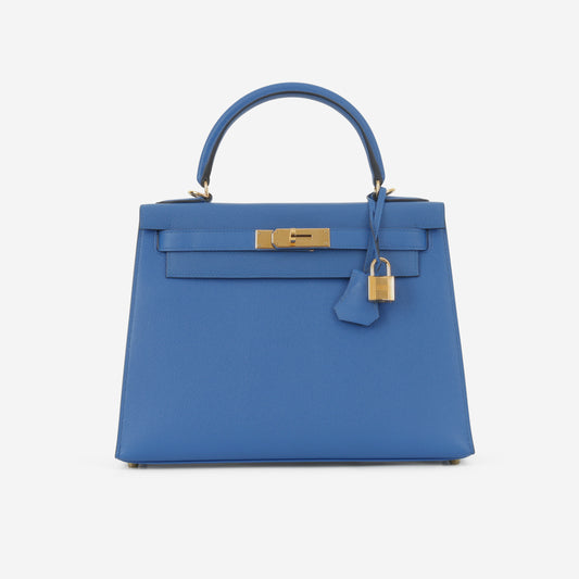 Hermès Kelly 28 - Bleu De France Epsom | Gold Hardware