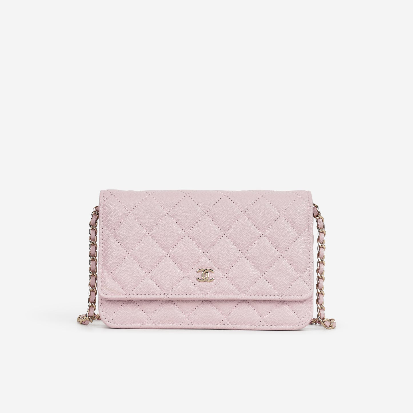 Chanel Classic Wallet on Chain - Pink Caviar | Champagne Gold Hardware