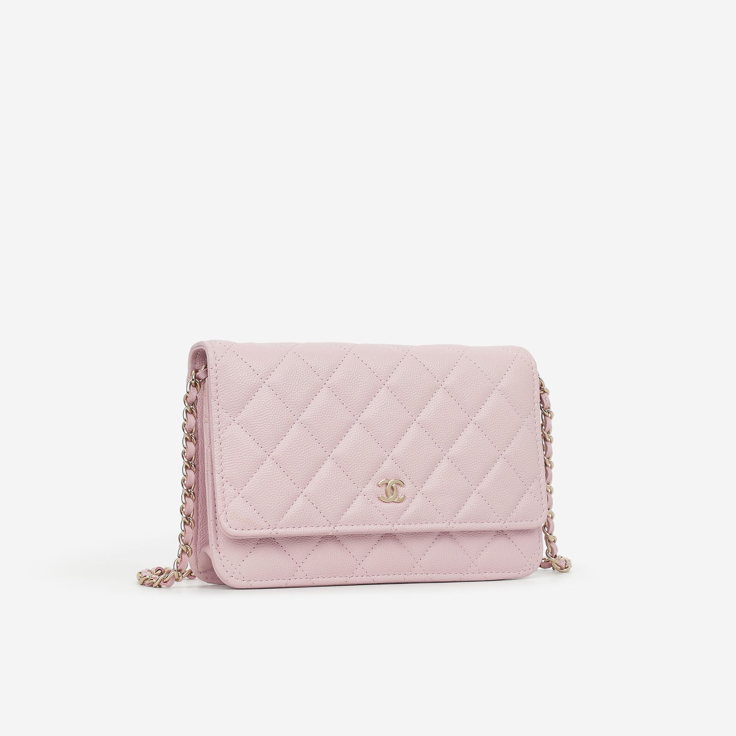 Chanel Classic Wallet on Chain - Pink Caviar | Champagne Gold Hardware