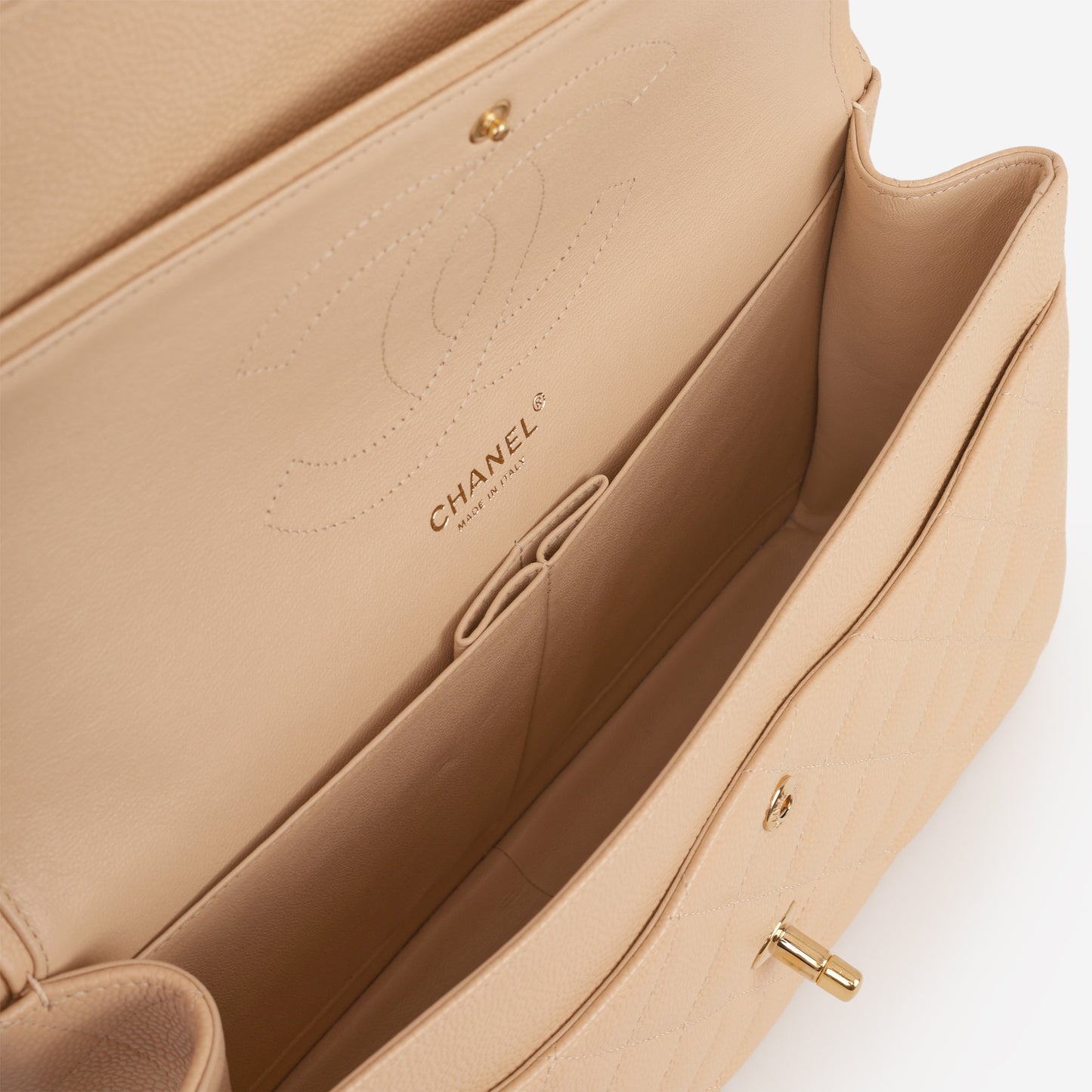 Chanel Classic Jumbo Double Flap - Beige Caviar | Gold Hardware