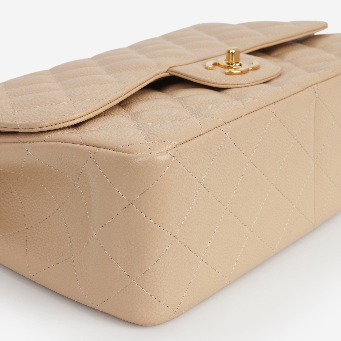 Chanel Classic Jumbo Double Flap - Beige Caviar | Gold Hardware