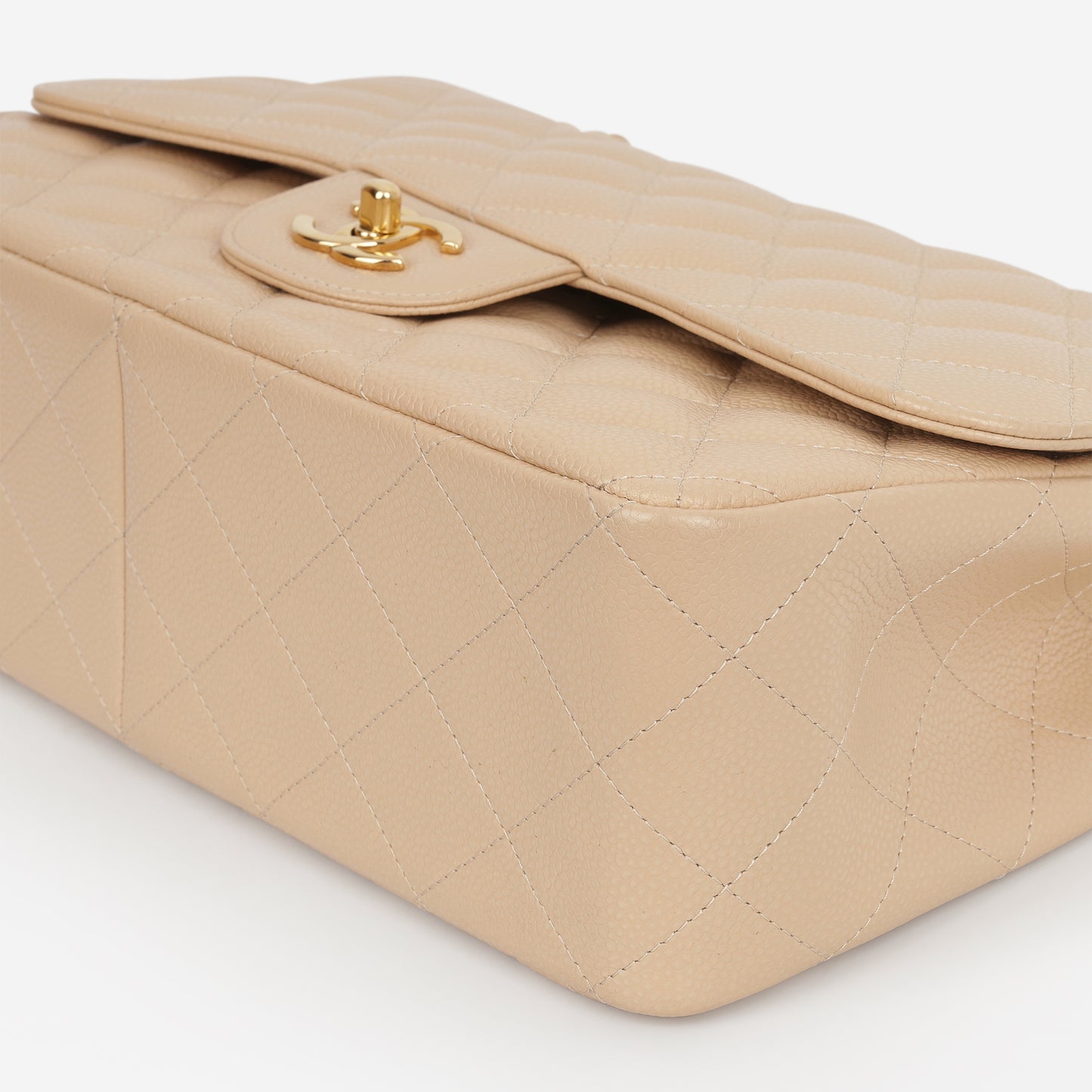 Chanel Classic Jumbo Double Flap - Beige Caviar | Gold Hardware