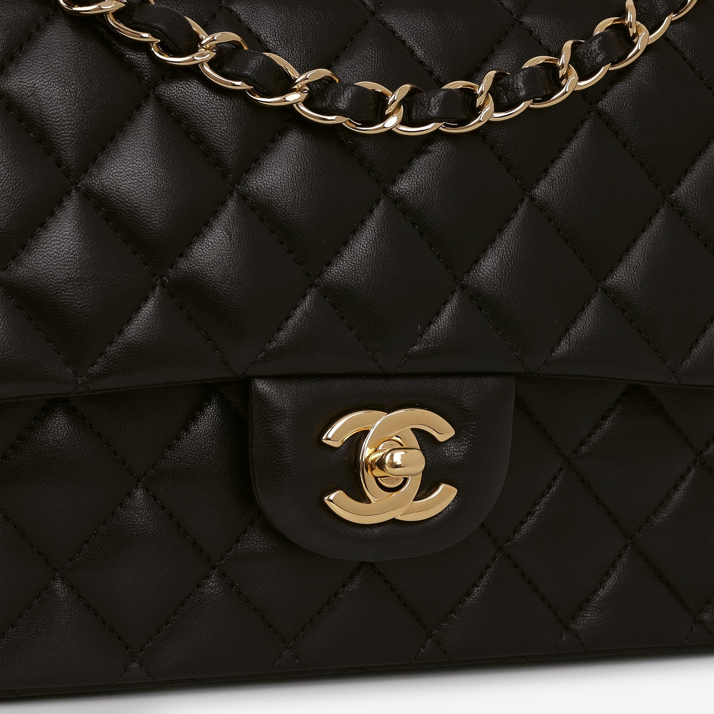 Chanel Medium Classic Flap - Black Lambskin | Champagne Gold Hardware