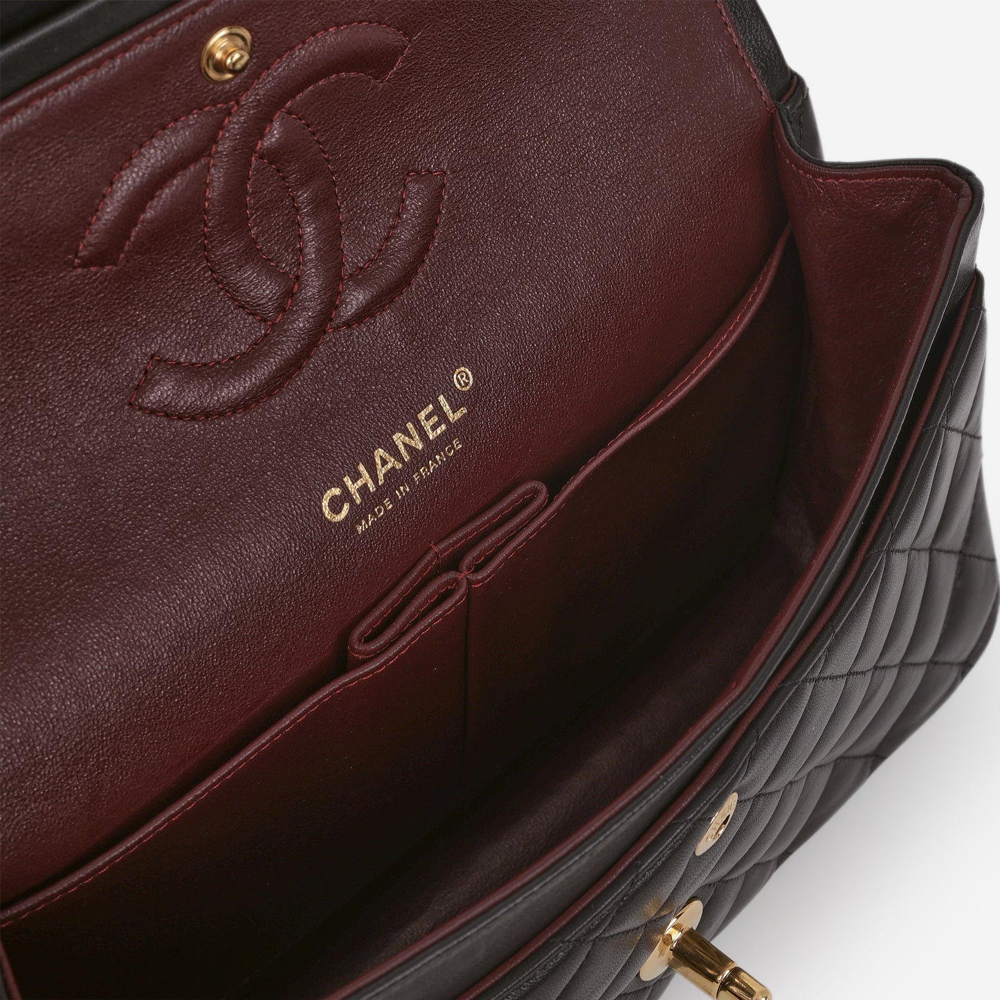Chanel Medium Classic Flap - Black Lambskin | Champagne Gold Hardware