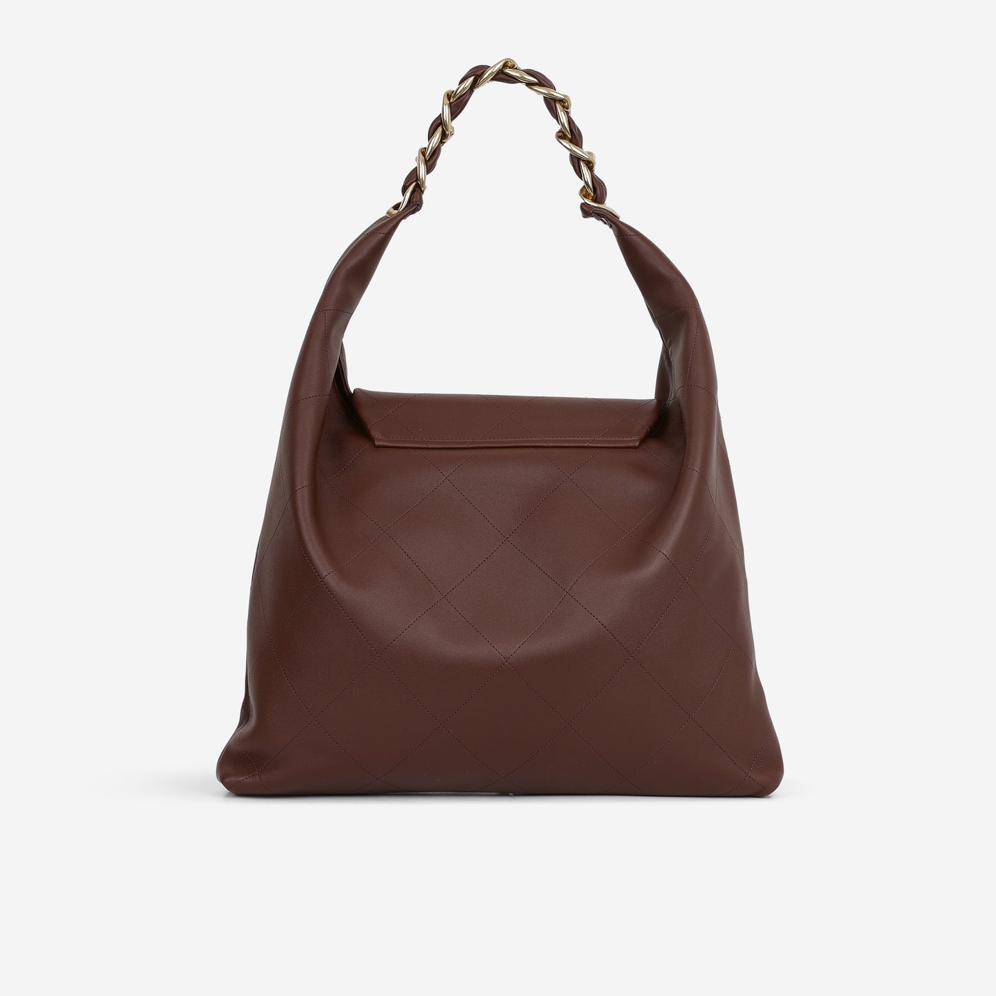 Chanel Maxi Chain Hobo - Brown Calfskin | Aged Gold Hardware