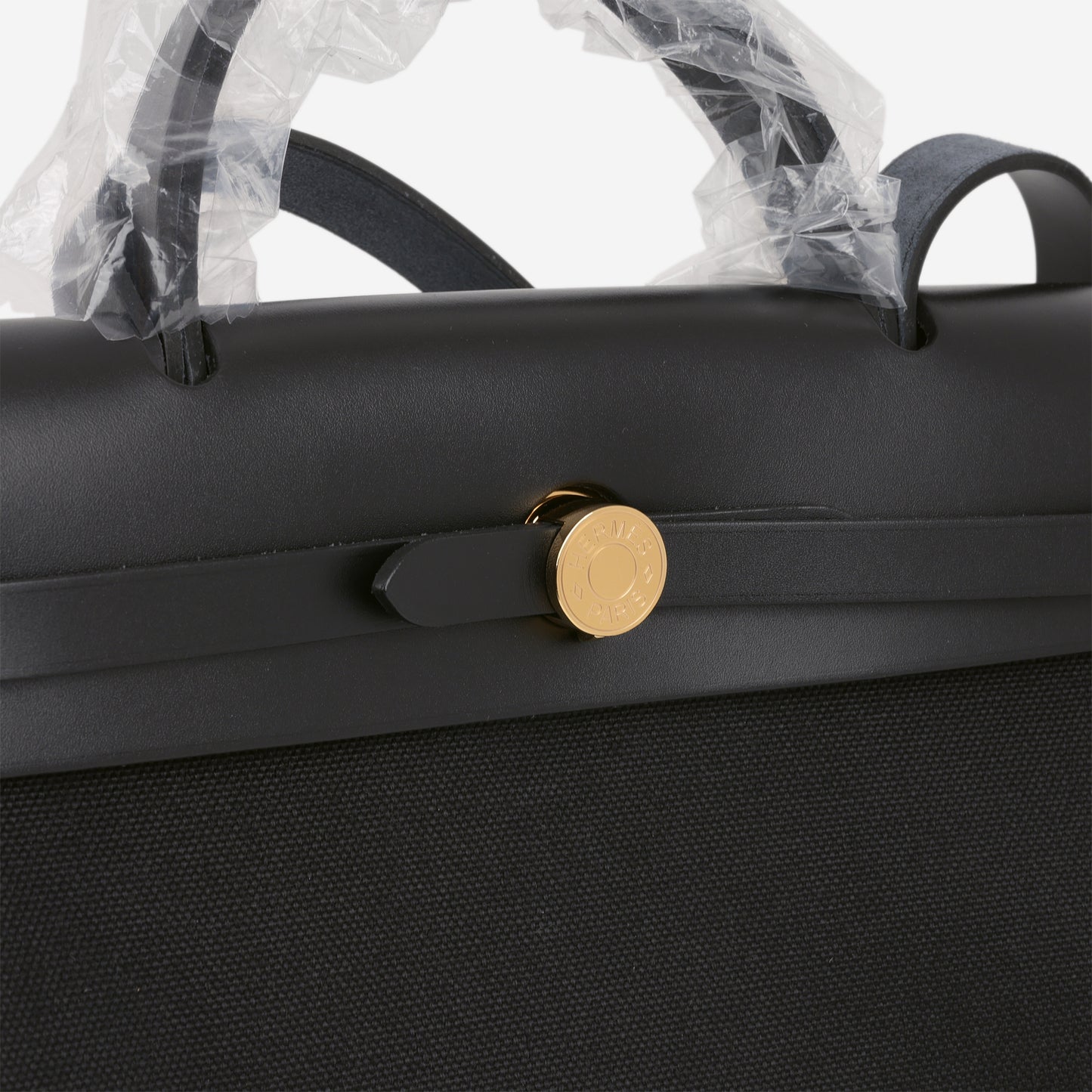 Hermès Herbag 31 - Black Canvas / Hunter Leather | Gold Hardware