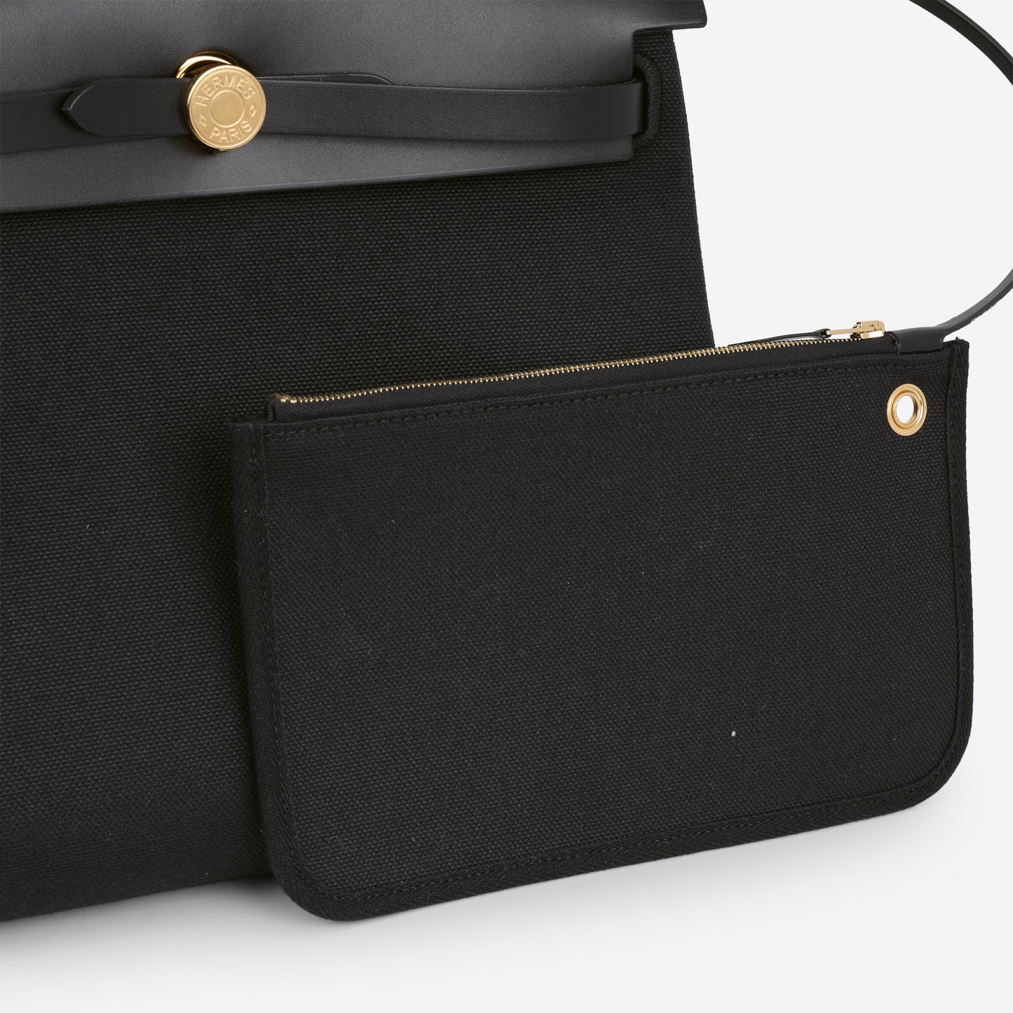Hermès Herbag 31 - Black Canvas / Hunter Leather | Gold Hardware