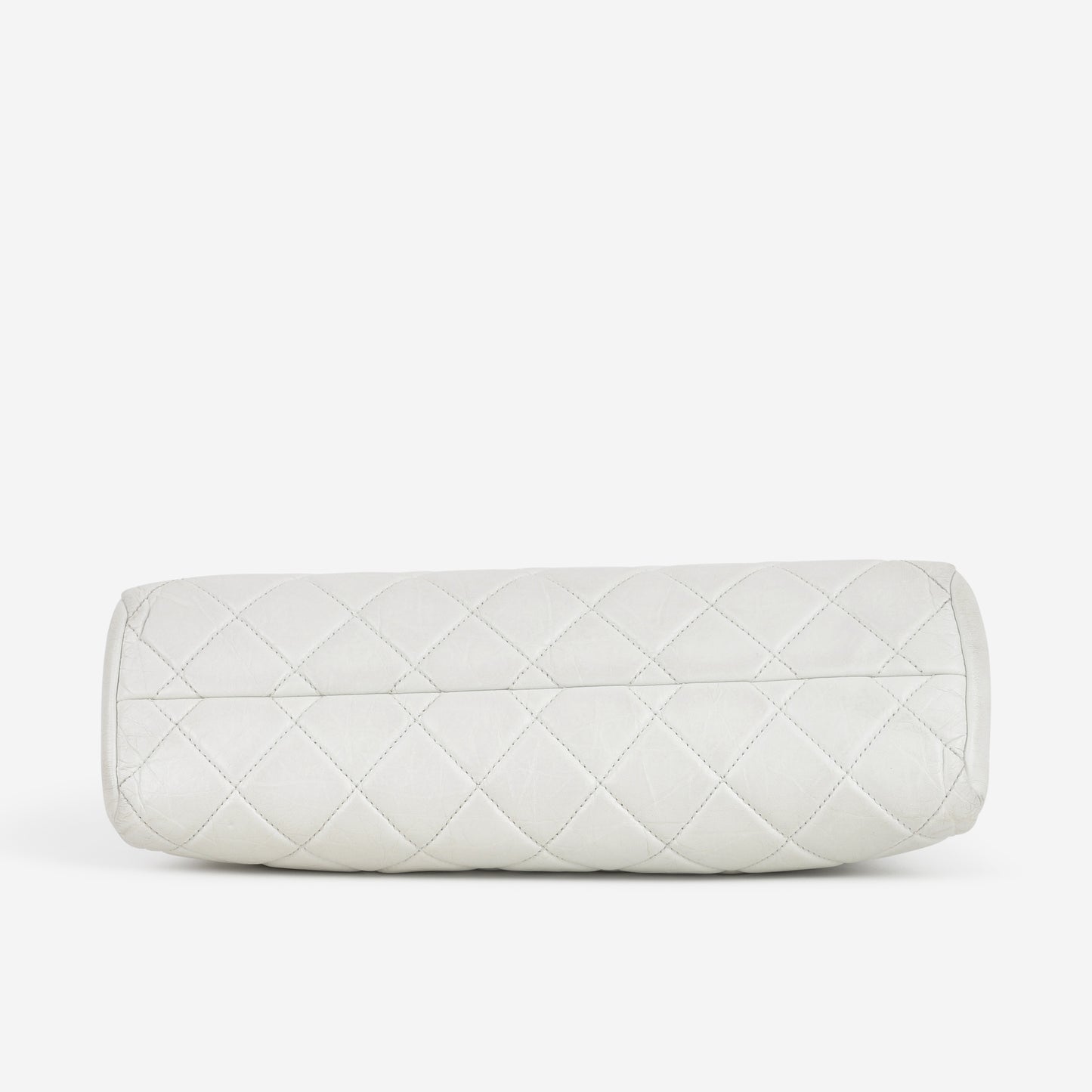 Chanel Mademoiselle Shoulder Bag - White Crumpled Calfskin | Aged Gold Hardware