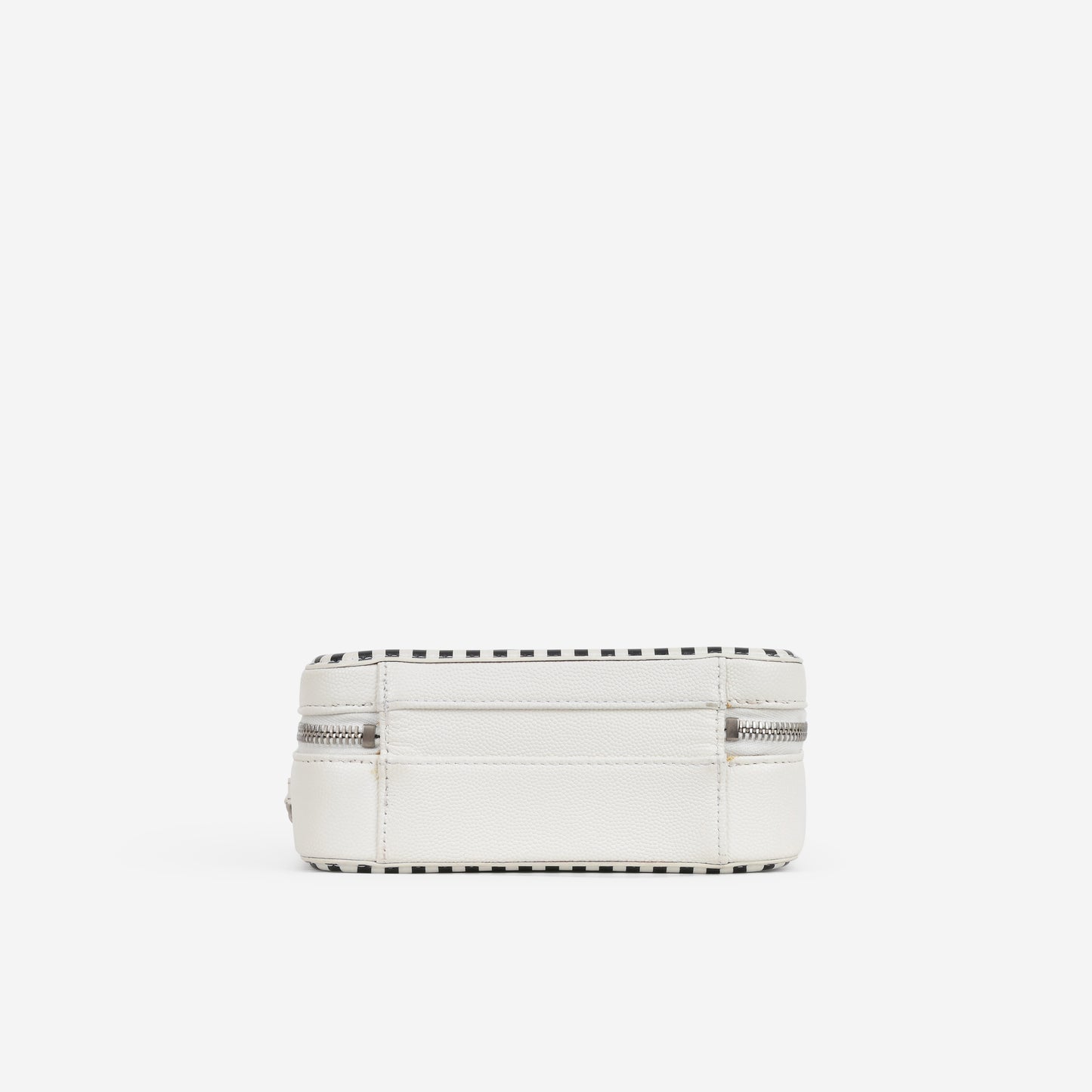 Chanel Small Filigree CC Vanity Case - White / Black Caviar | Silver Hardware