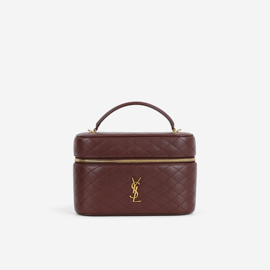 Saint Laurent Large Gaby Vanity - Rouge Cabernet Lambskin | Gold Hardware