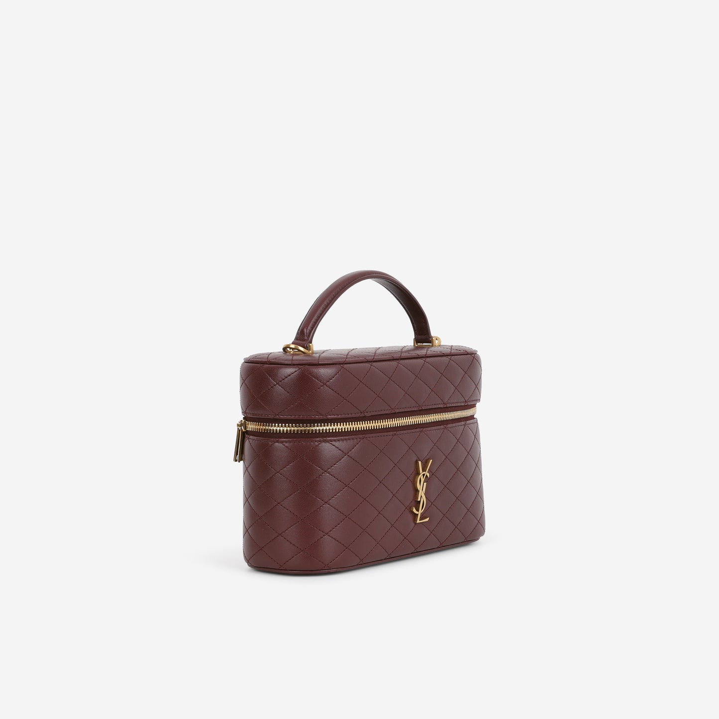 Saint Laurent Large Gaby Vanity - Rouge Cabernet Lambskin | Gold Hardware