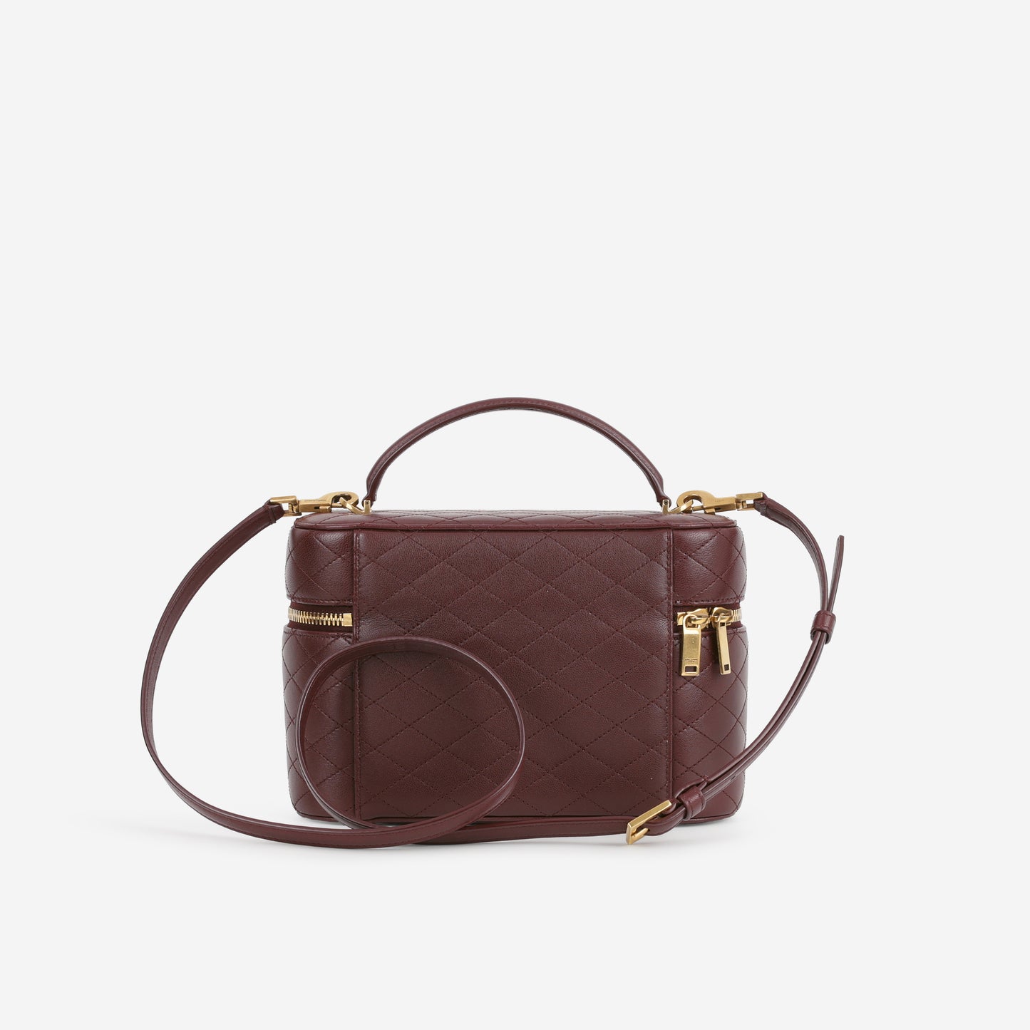 Saint Laurent Large Gaby Vanity - Rouge Cabernet Lambskin | Gold Hardware