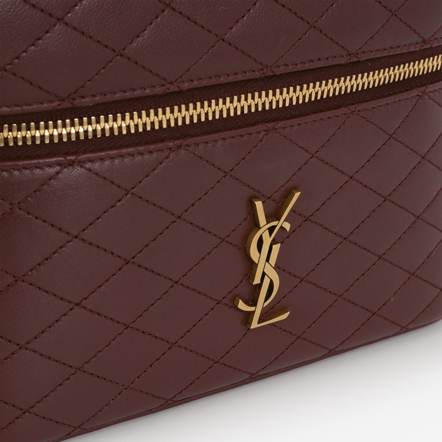 Saint Laurent Large Gaby Vanity - Rouge Cabernet Lambskin | Gold Hardware