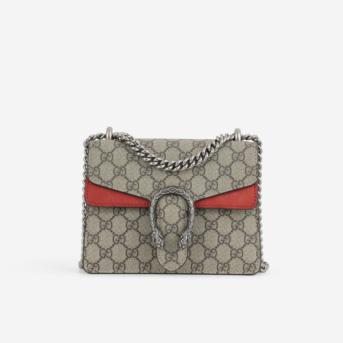 Gucci Small Dionysus - GG Supreme Canvas / Red Interior | Silver Hardware