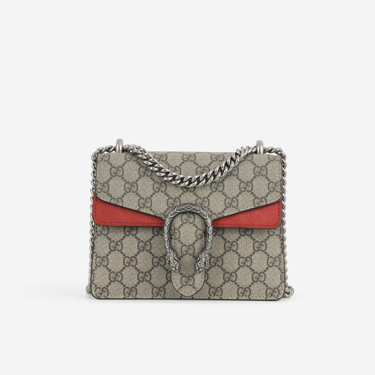 Gucci Small Dionysus - GG Supreme Canvas / Red Interior | Silver Hardware