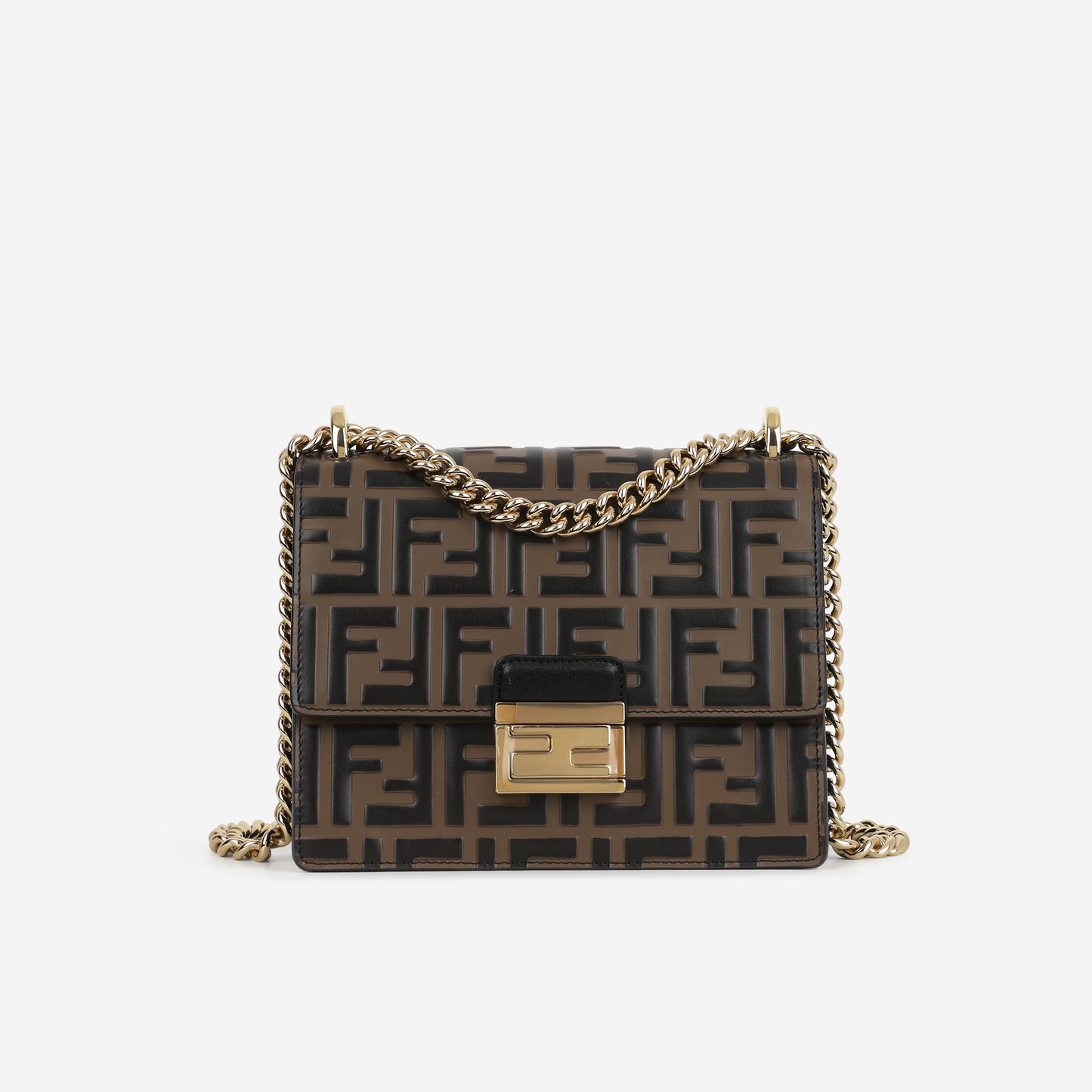 Fendi Small Kan U - Brown Zucca Calfskin | Gold Hardware