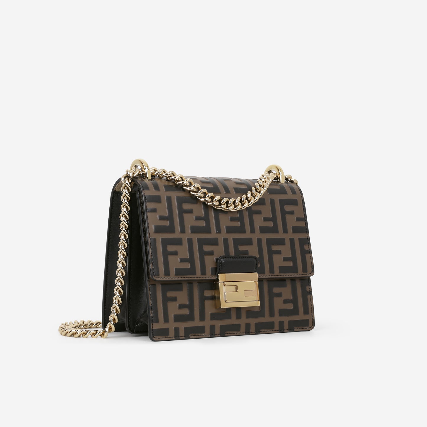 Fendi Small Kan U - Brown Zucca Calfskin | Gold Hardware