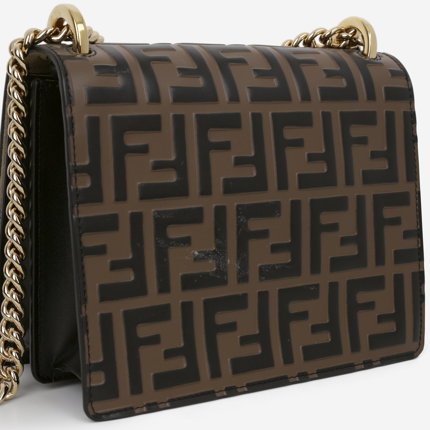 Fendi Small Kan U - Brown Zucca Calfskin | Gold Hardware