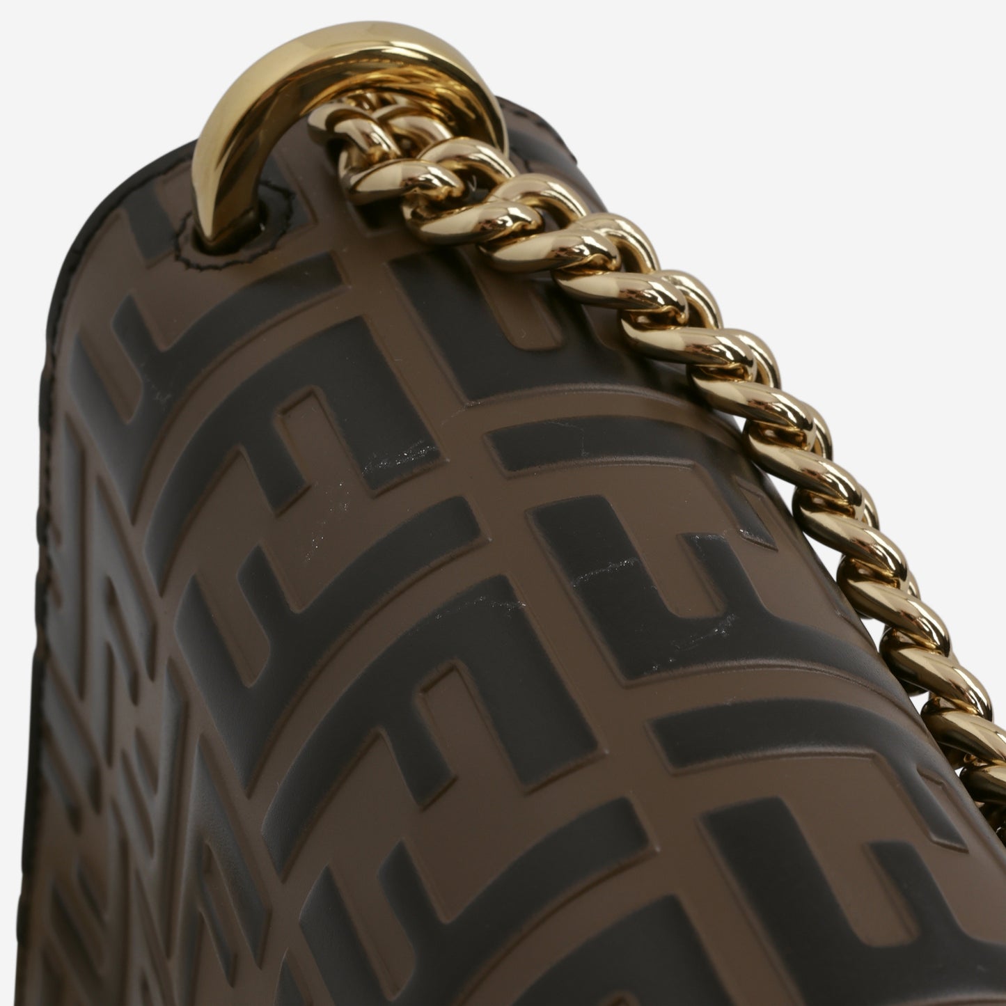 Fendi Small Kan U - Brown Zucca Calfskin | Gold Hardware