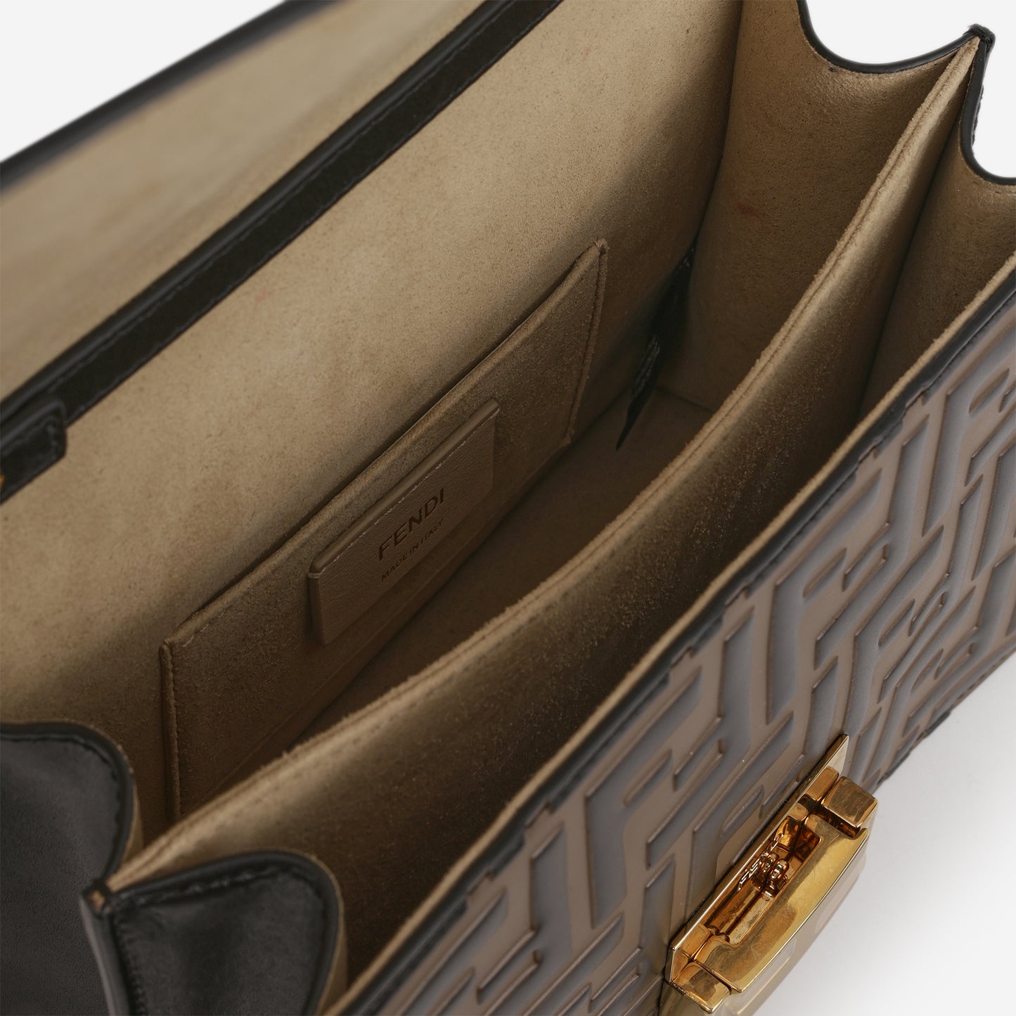 Fendi Small Kan U - Brown Zucca Calfskin | Gold Hardware