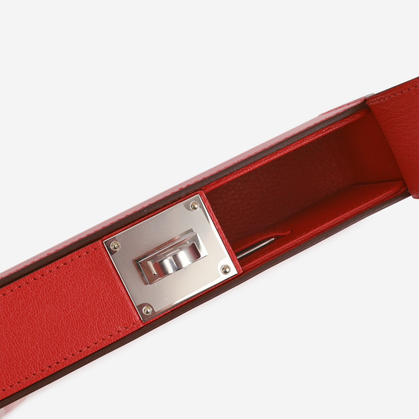 Hermès Sanglons Clutch - Rouge de Coeur Chèvre | Palladium Hardware