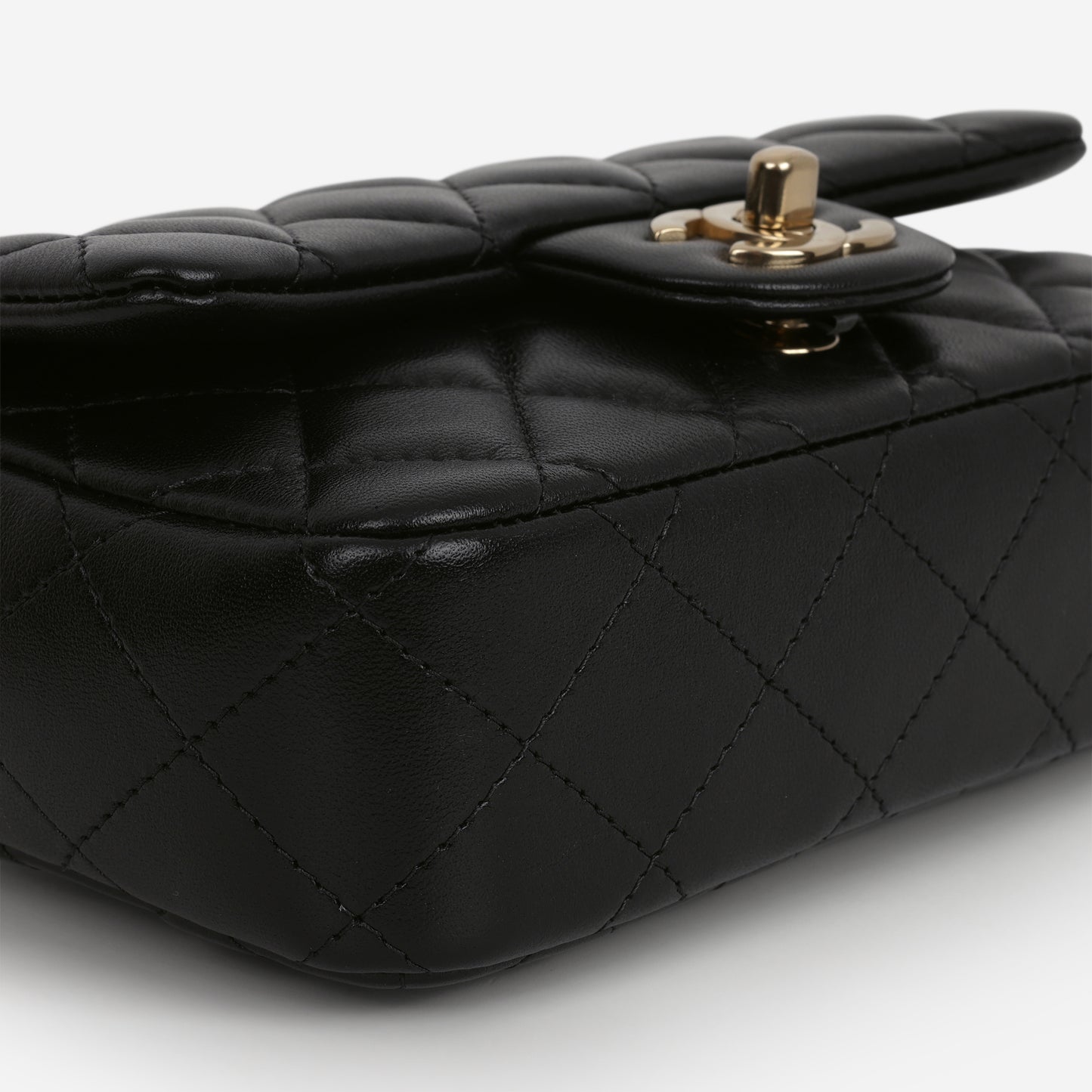 Chanel Mini Rectangular Slim - Black Lambskin | Champagne Gold Hardware
