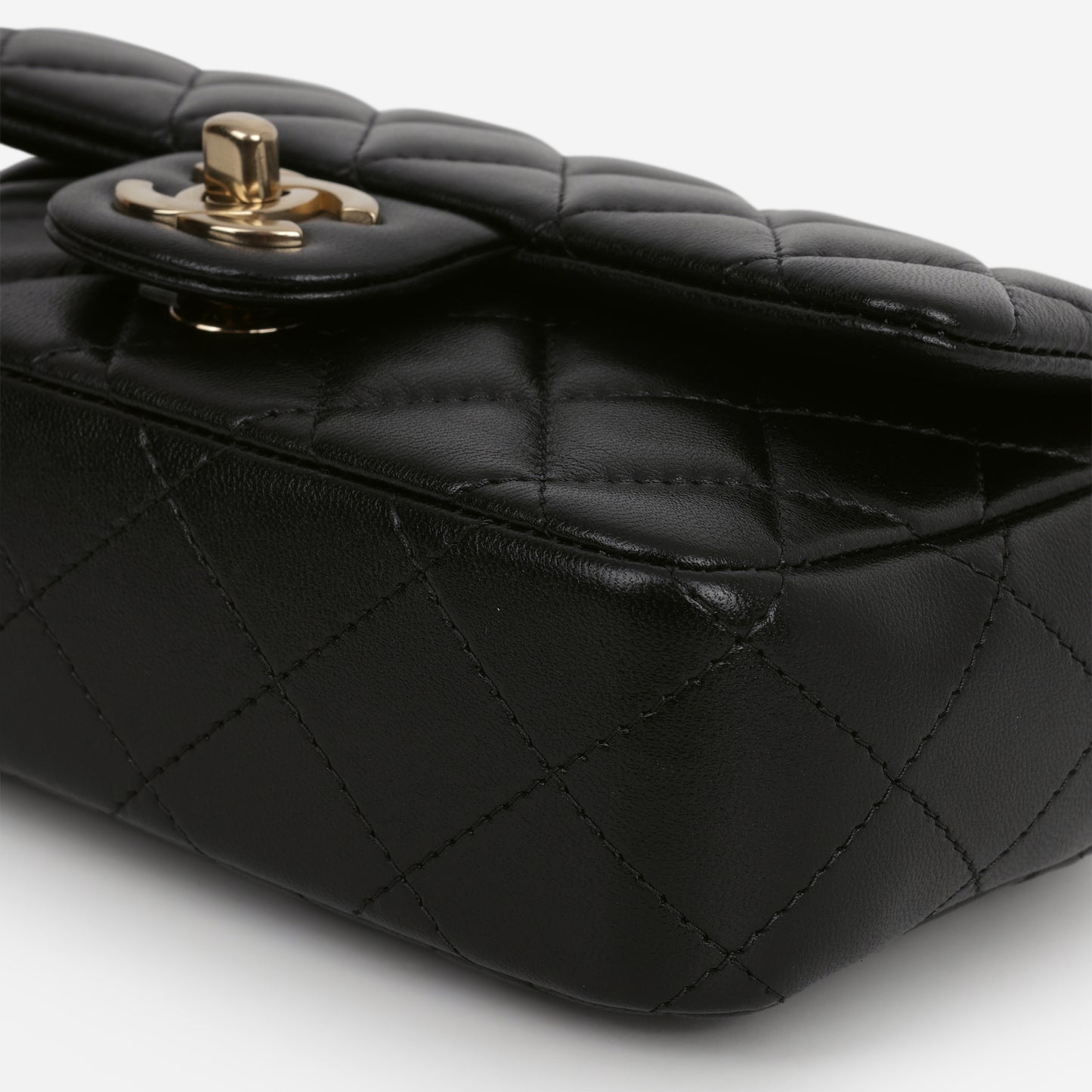 Chanel Mini Rectangular Slim - Black Lambskin | Champagne Gold Hardware