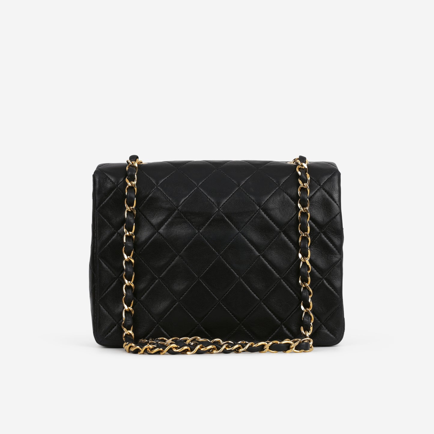 Chanel Vintage Square Flap Bag - Black Lambskin | Gold Hardware