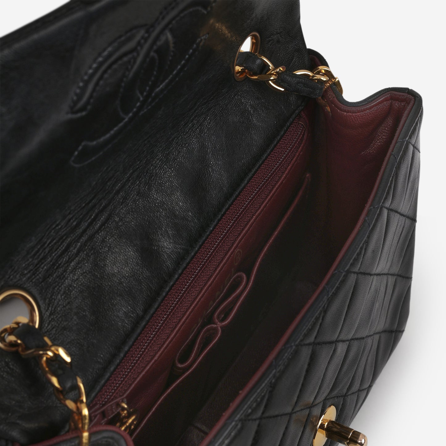 Chanel Vintage Square Flap Bag - Black Lambskin | Gold Hardware