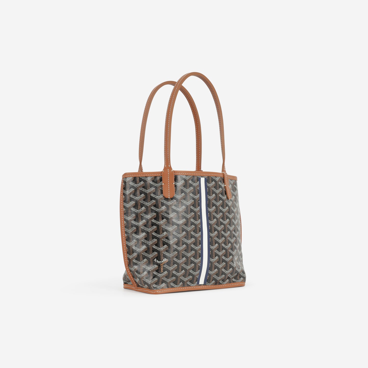 Goyard Mini Anjou - Black / Tan Goyardine | Silver Hardware