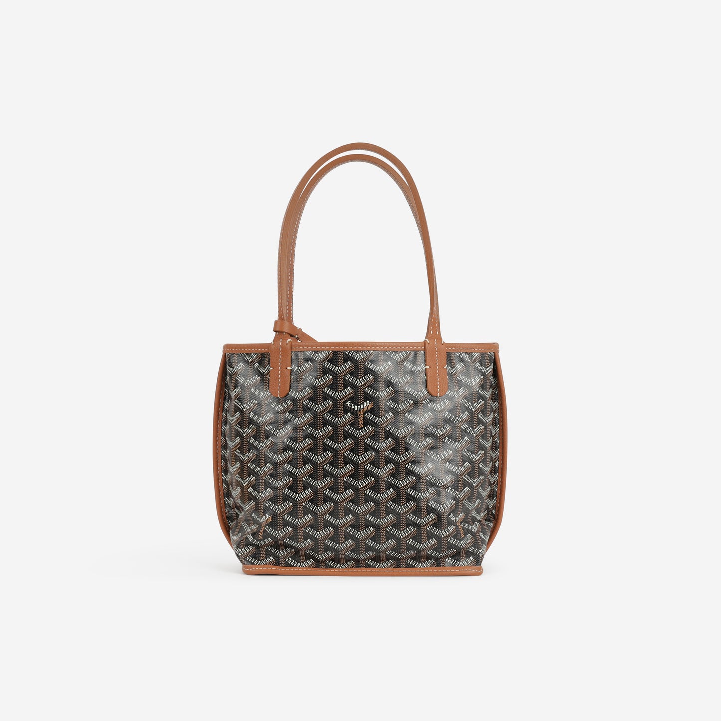 Goyard Mini Anjou - Black / Tan Goyardine | Silver Hardware