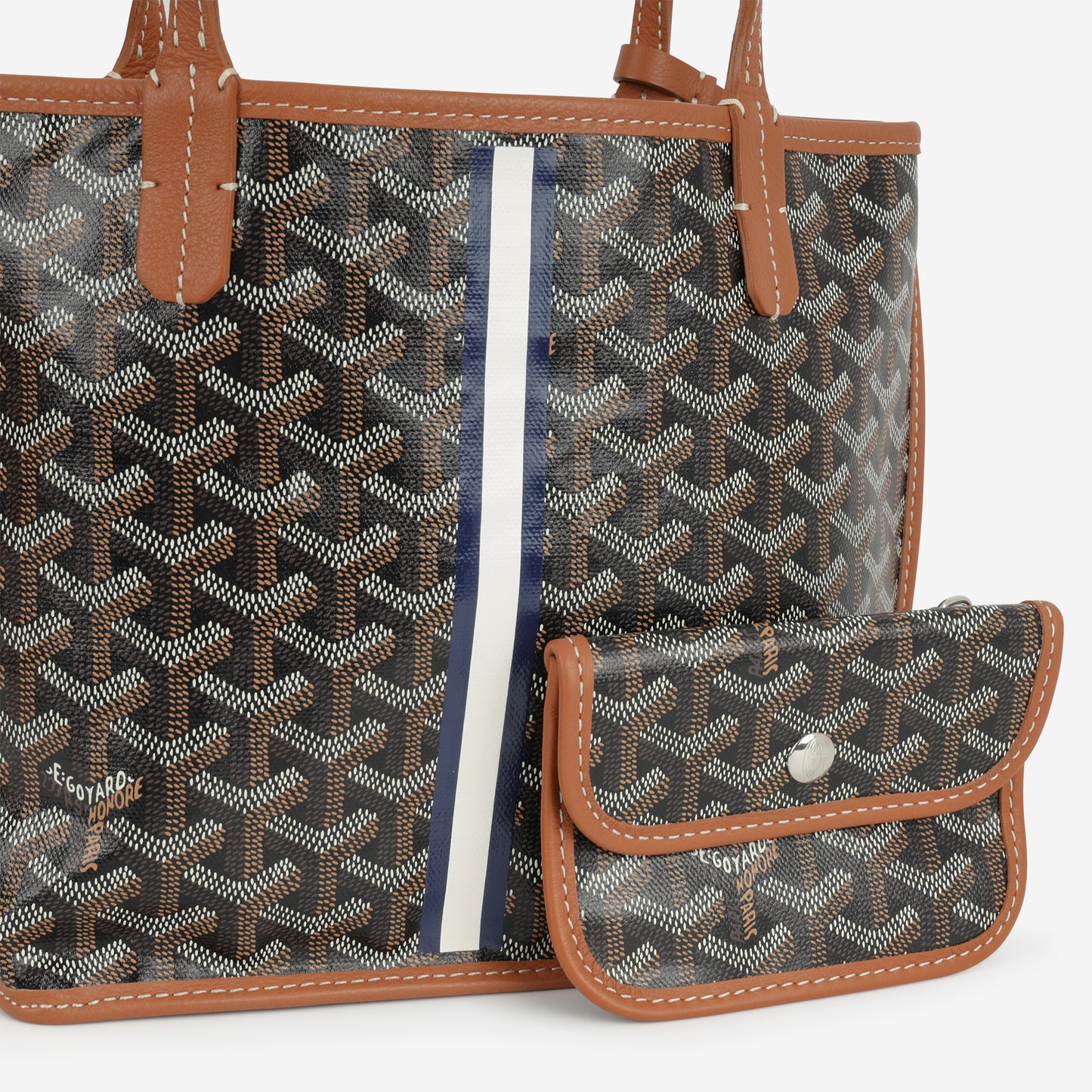 Goyard Mini Anjou - Black / Tan Goyardine | Silver Hardware
