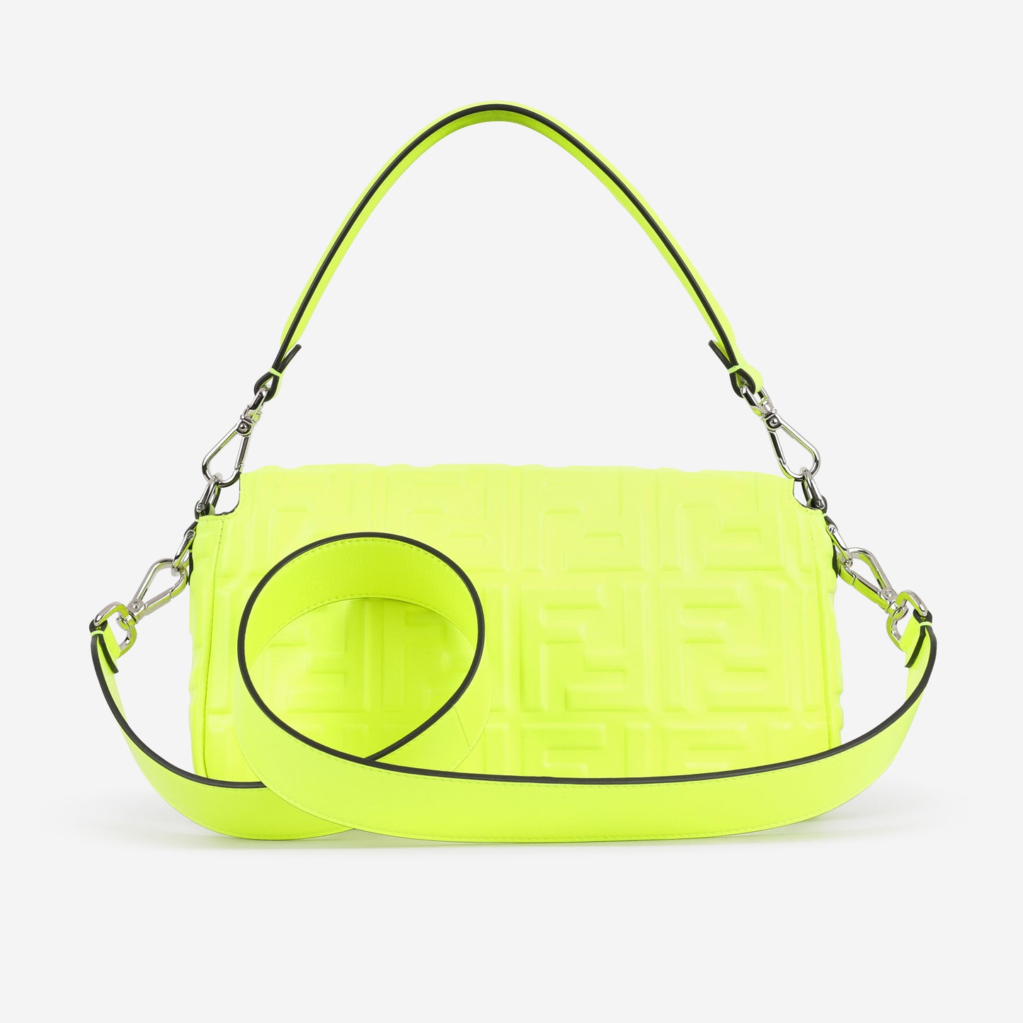 Fendi Medium Baguette - Neon Yellow Nappa | Silver Hardware