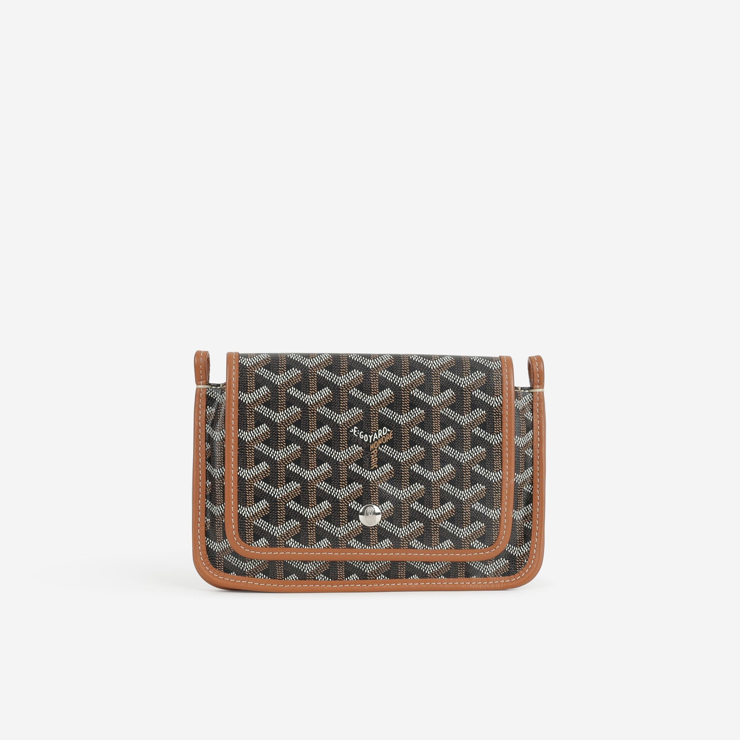 Goyard Plumet Pocket Wallet - Black/Tan Goyardine | Palladium Hardware