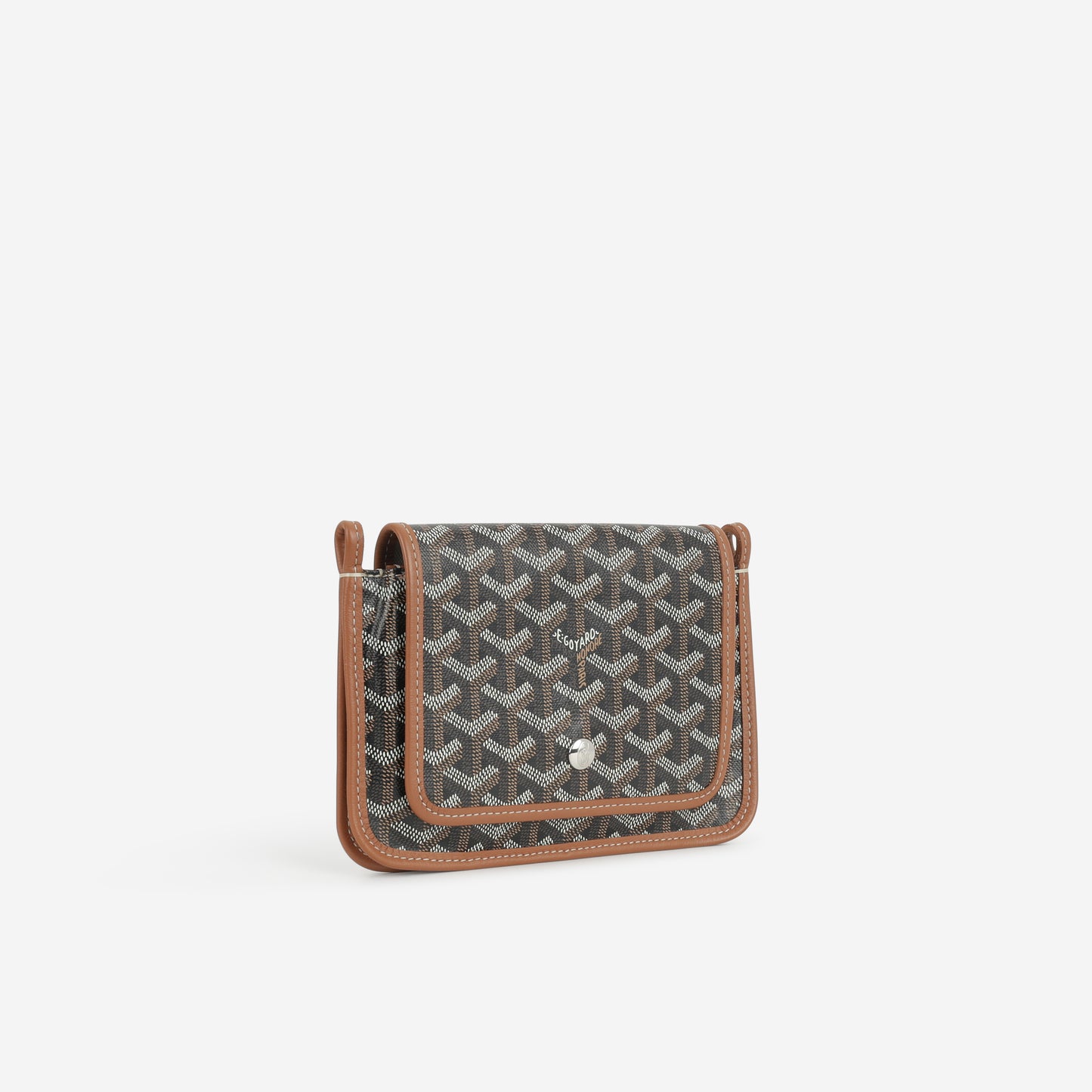 Goyard Plumet Pocket Wallet - Black/Tan Goyardine | Palladium Hardware