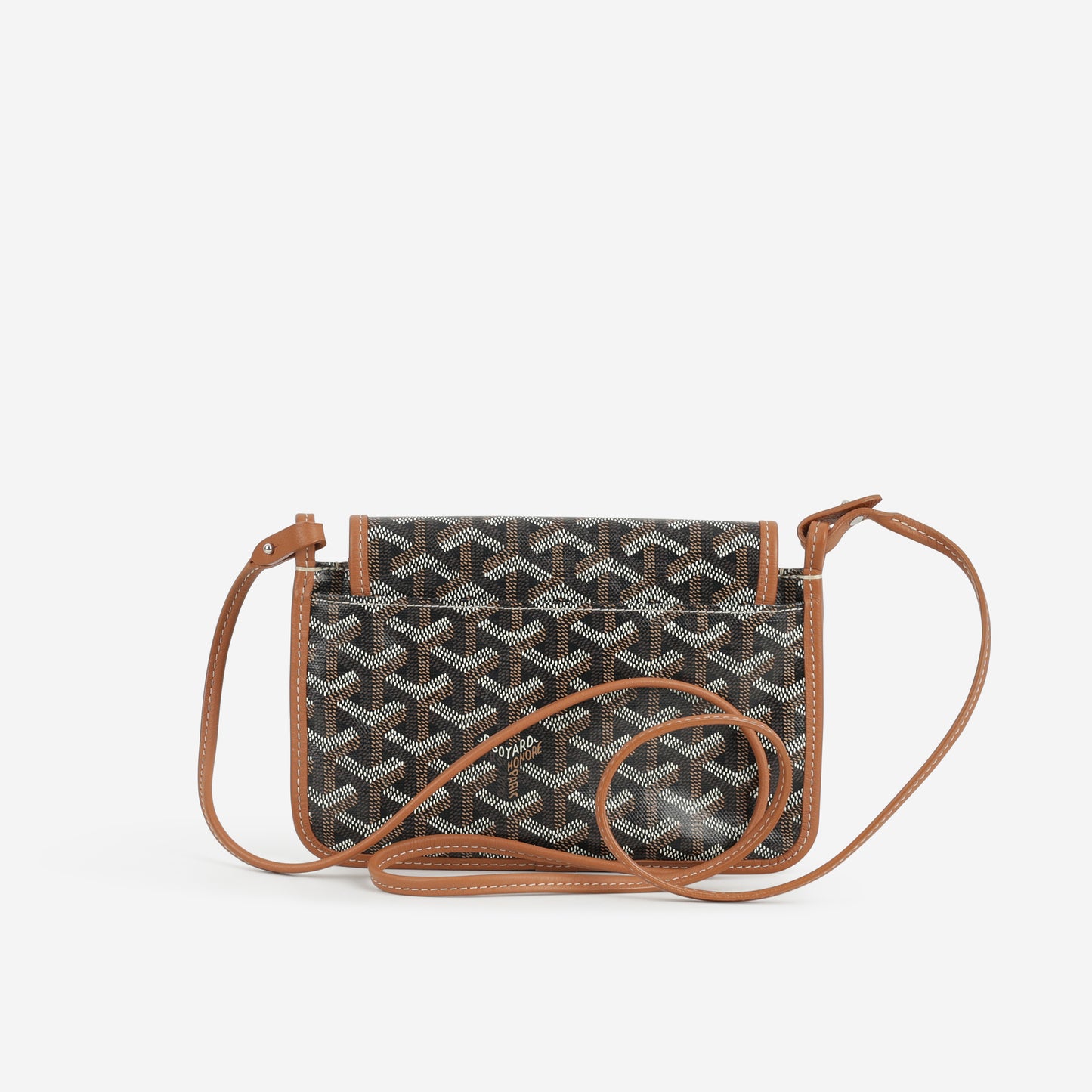 Goyard Plumet Pocket Wallet - Black/Tan Goyardine | Palladium Hardware